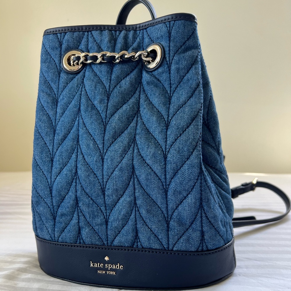 Kate Spade Quilted Denim Bucket Backpack